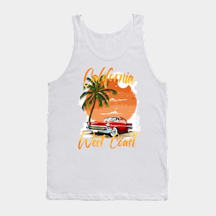 California west coast Retro Summer Vibes Beach Life Classic Car Novelty Gift Tank Top